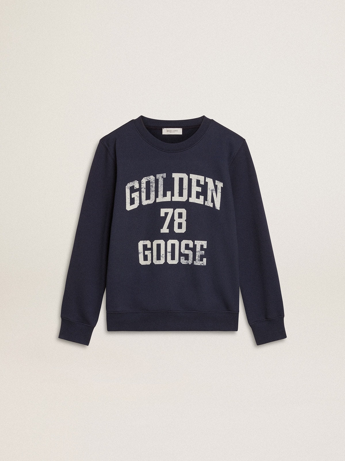 Boys' dark blue sweatshirt with white print