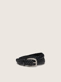 Men’s belt in black braided leather