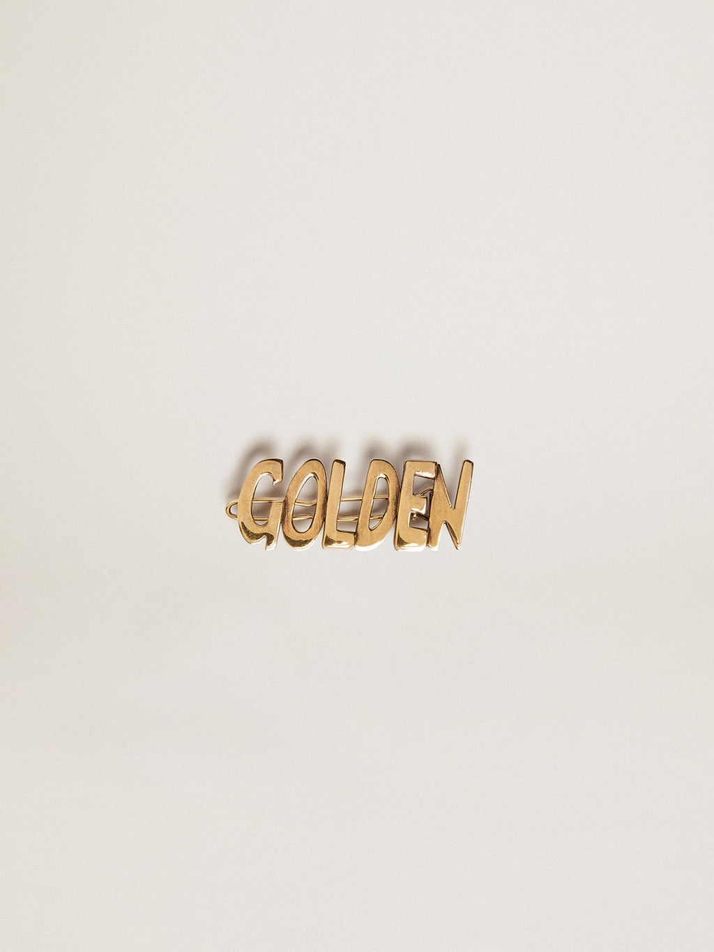 Men's lace lock with clip in old gold color with Golden lettering