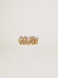 Men's lace lock with clip in old gold color with Golden lettering