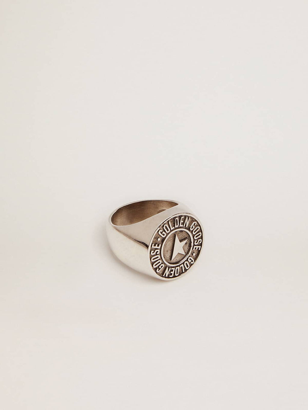 Men's ring in antique silver color