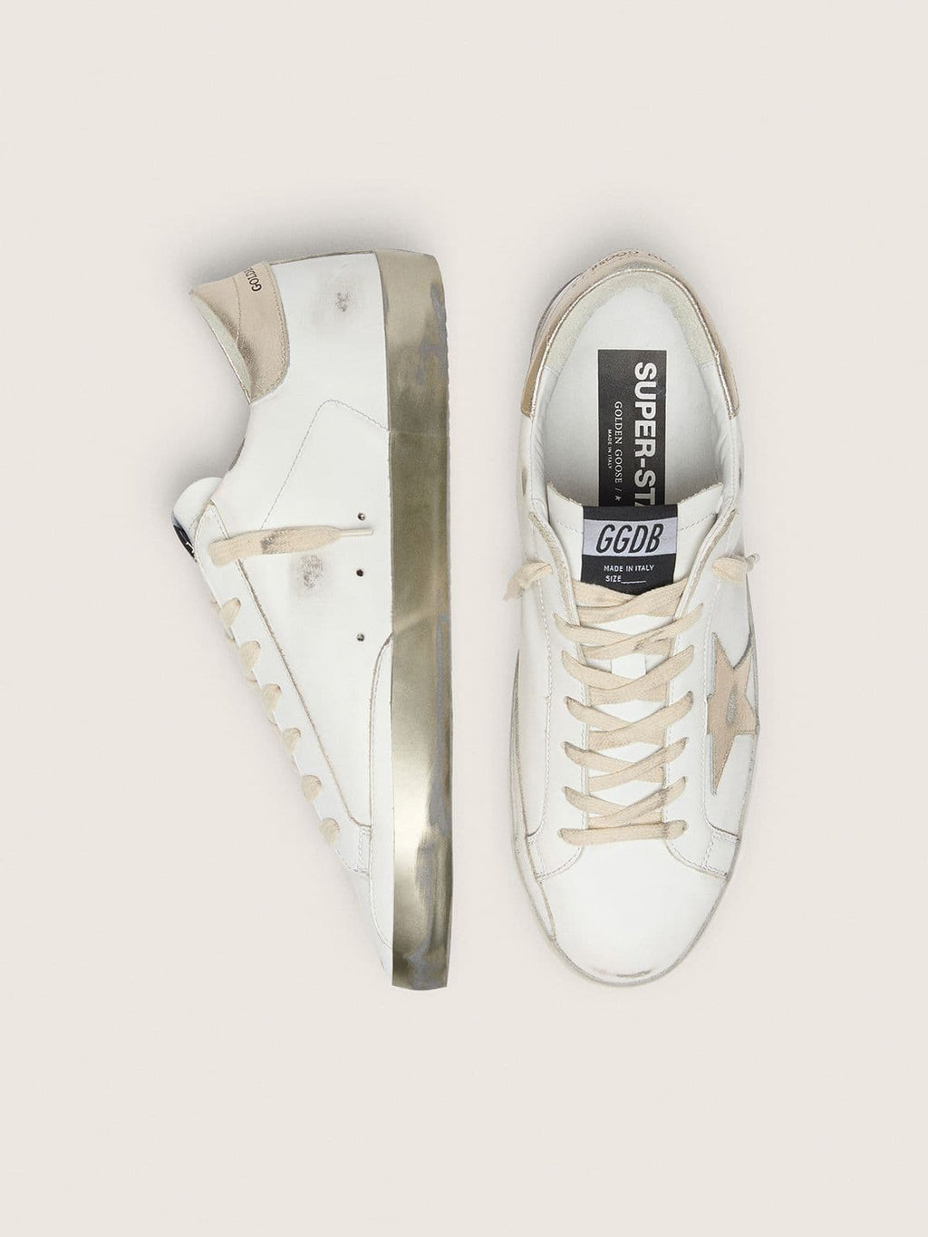 Men's Super-Star with gold sparkle foxing and lettering