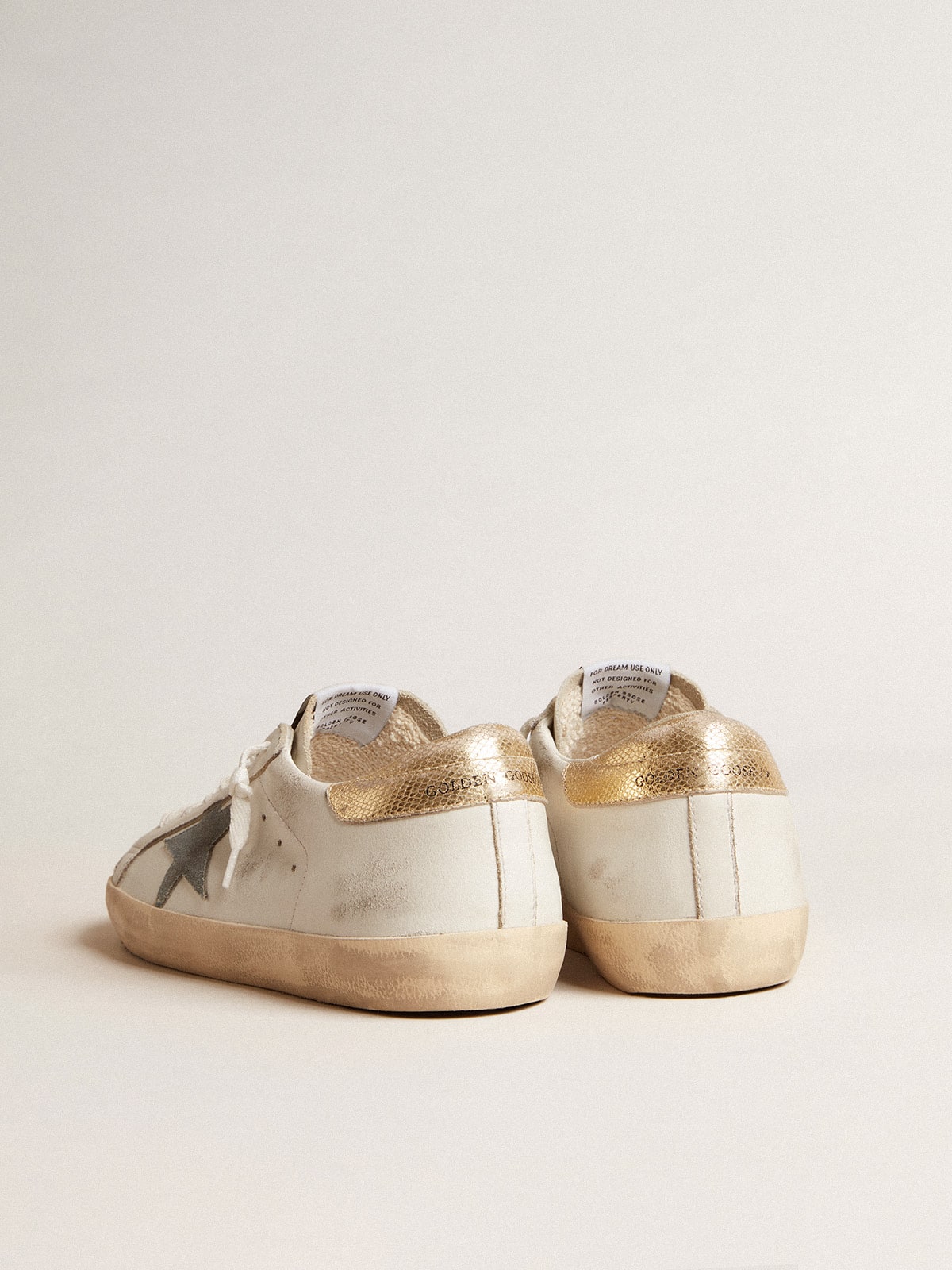 Men's Super-Star with suede star and platinum snake-print leather heel tab