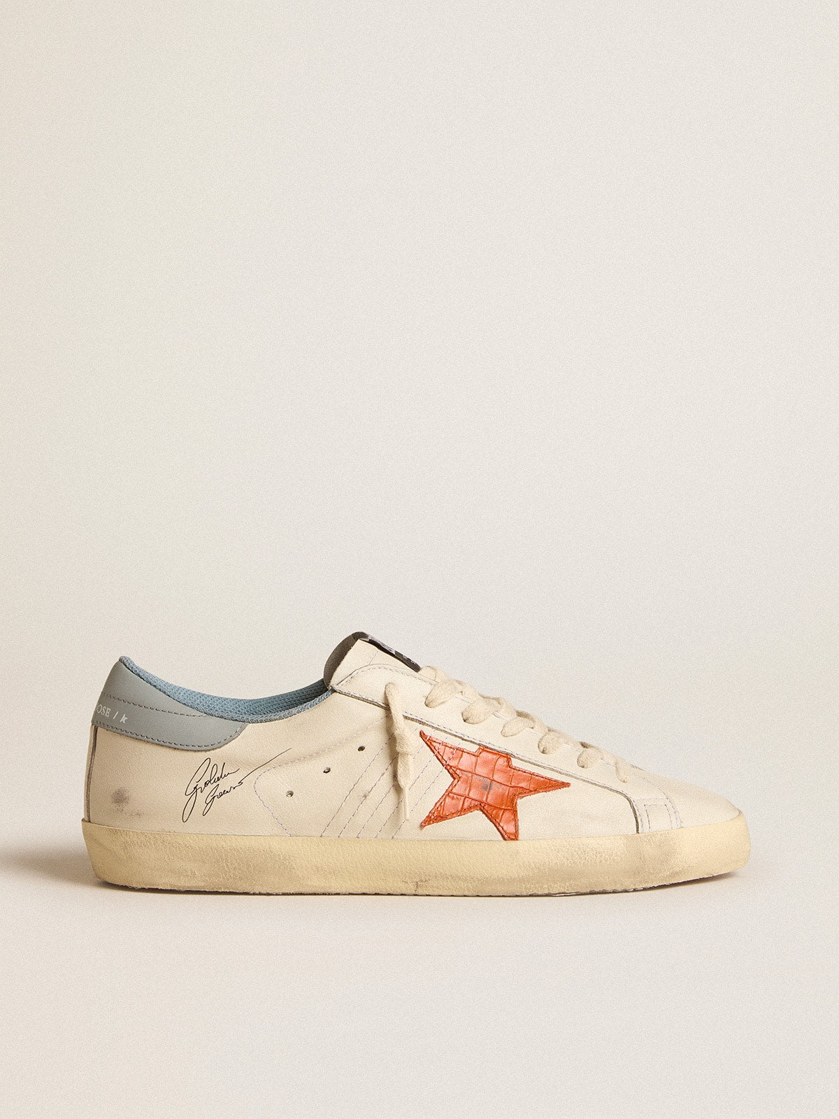 Men's Super-Star with crocodile-print star and silver-blue heel tab