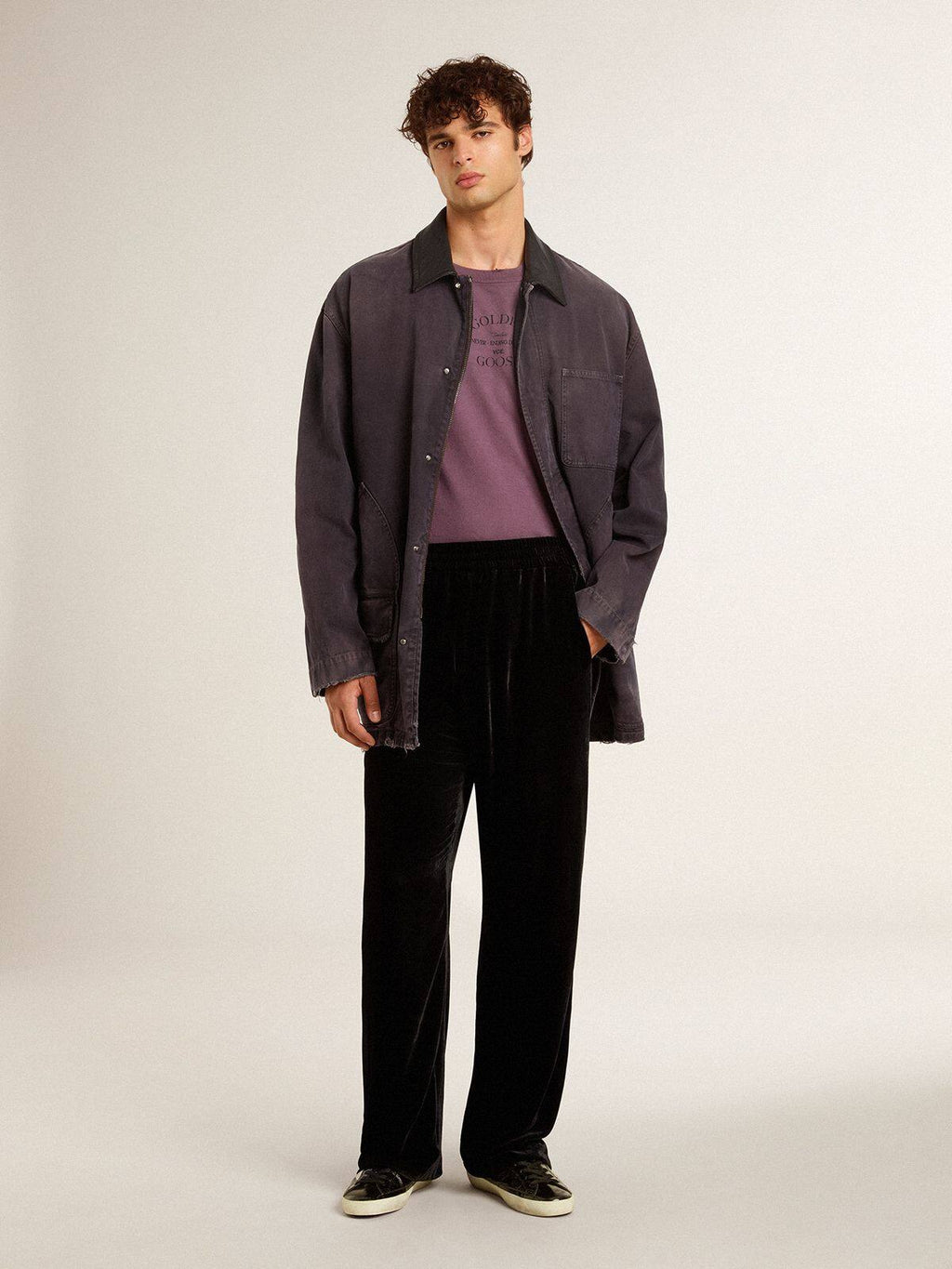 Men's Super-Star LTD in black patent leather with suede star and heel tab