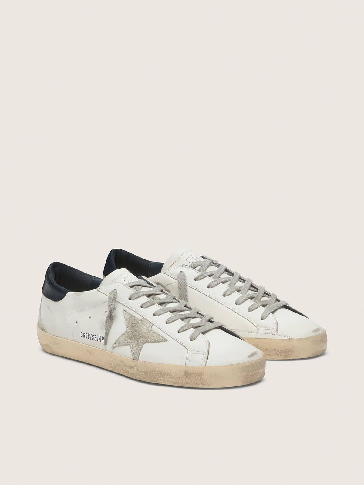 Men's Super-Star with suede star and blue heel tab