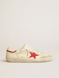 Men's Super-Star LTD in nappa with red leather star and pearl suede toe