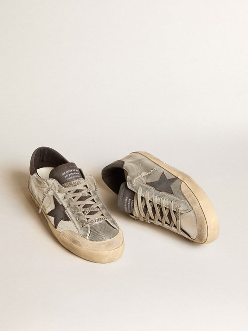 Men's silver Super-Star LTD with black nubuck star and heel tab