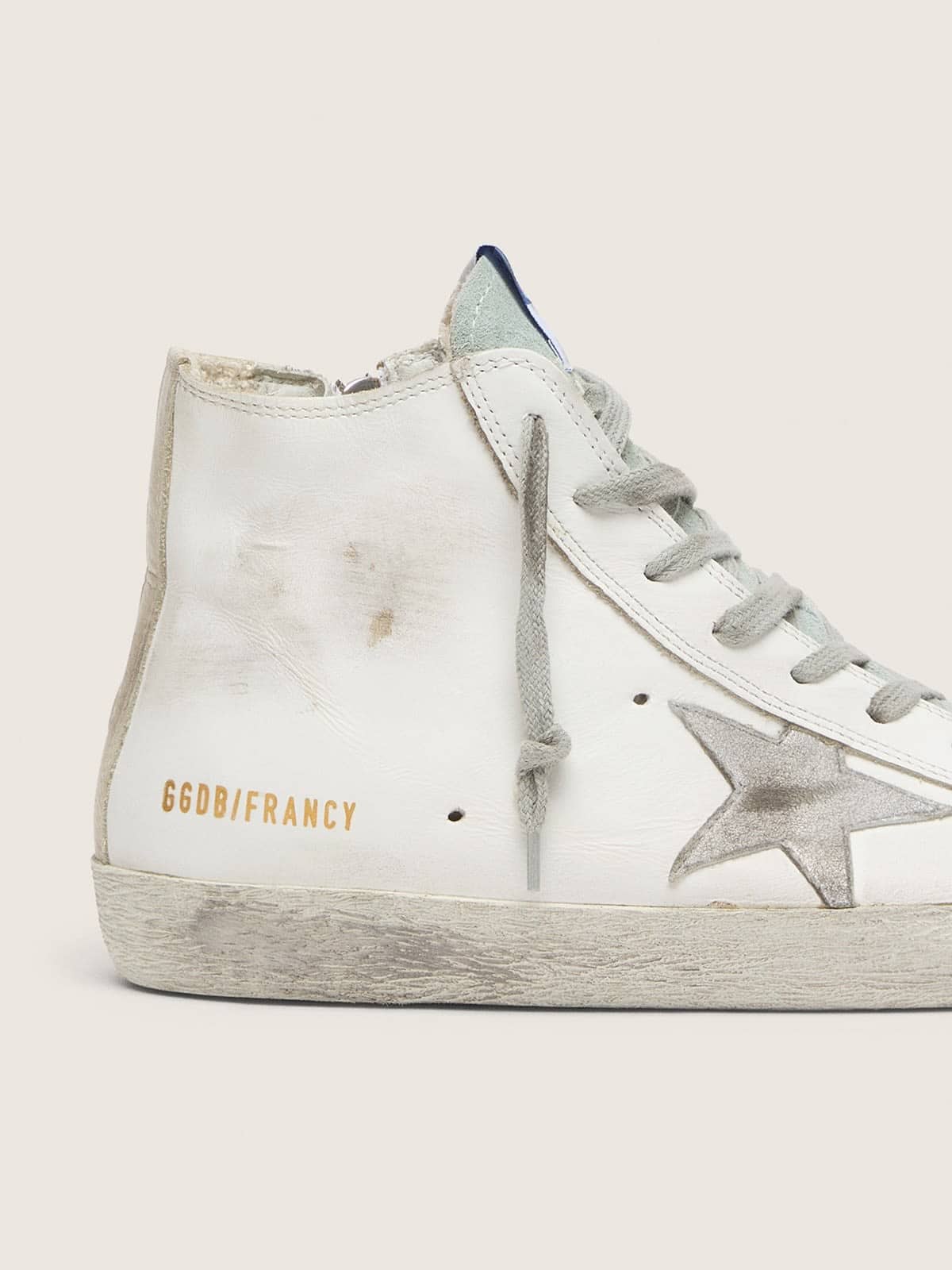 Men's Francy in leather with silver suede star