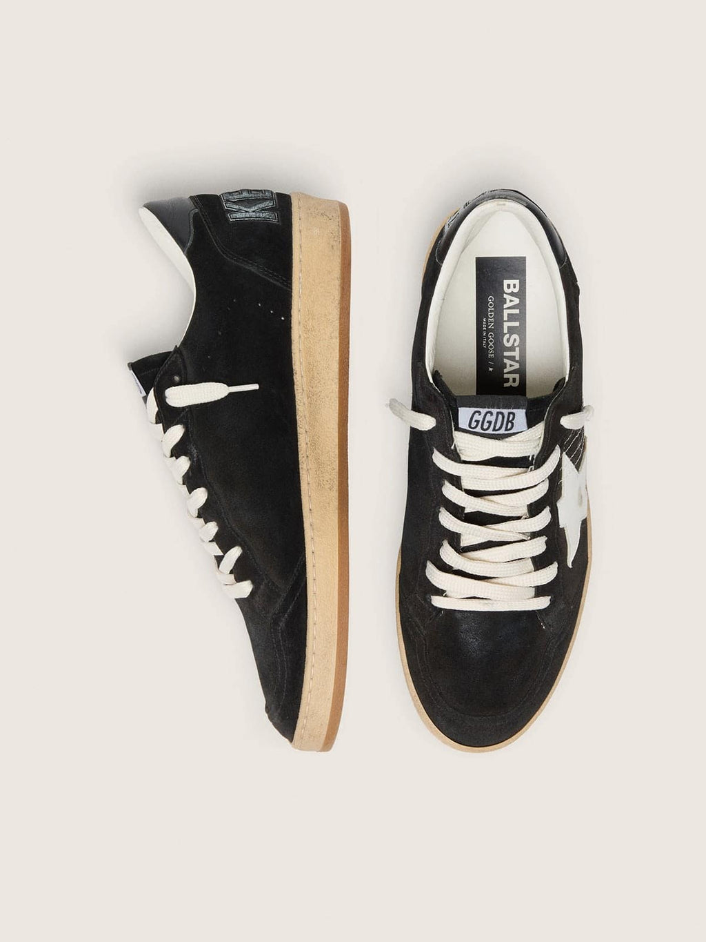 Men's Ball Star in black suede with white leather star