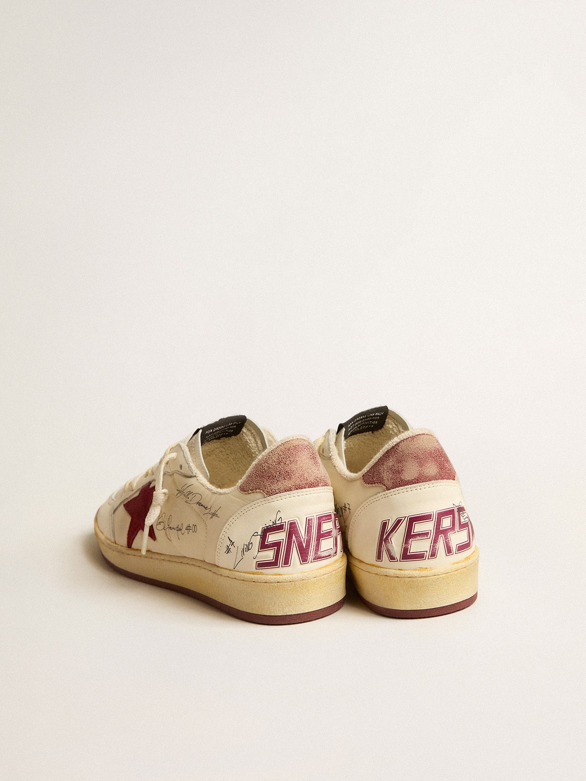 Men's Ball Star LTD in nylon with pomegranate suede star and leather heel tab