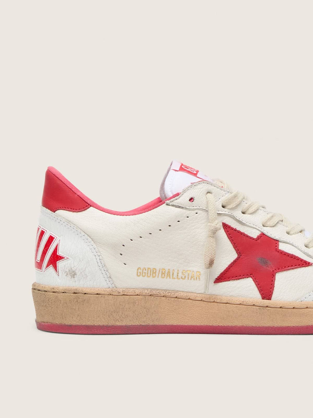 Men’s Ball Star  Wishes in white leather with a red star and heel tab