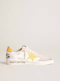 Ball Star LTD in white mesh with yellow leather star and heel tab