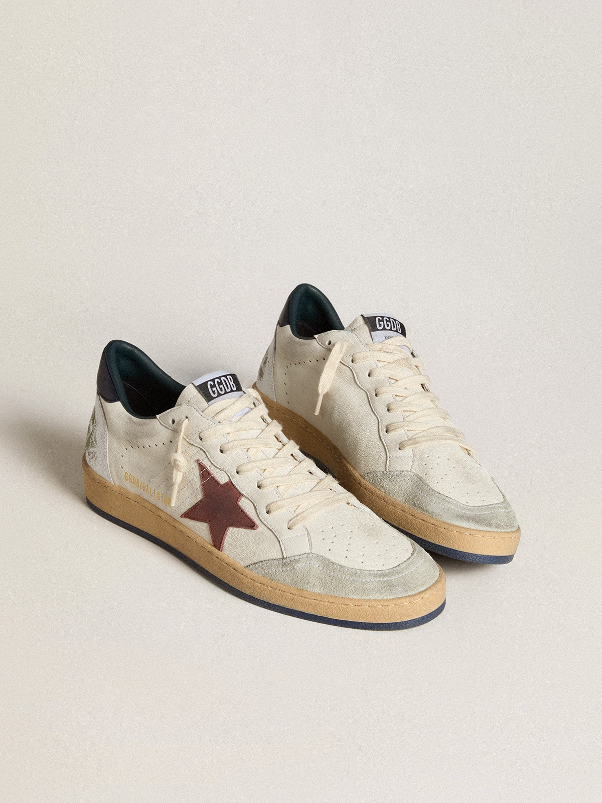 Ball Star in nappa with brown nubuck star and nappa heel tab