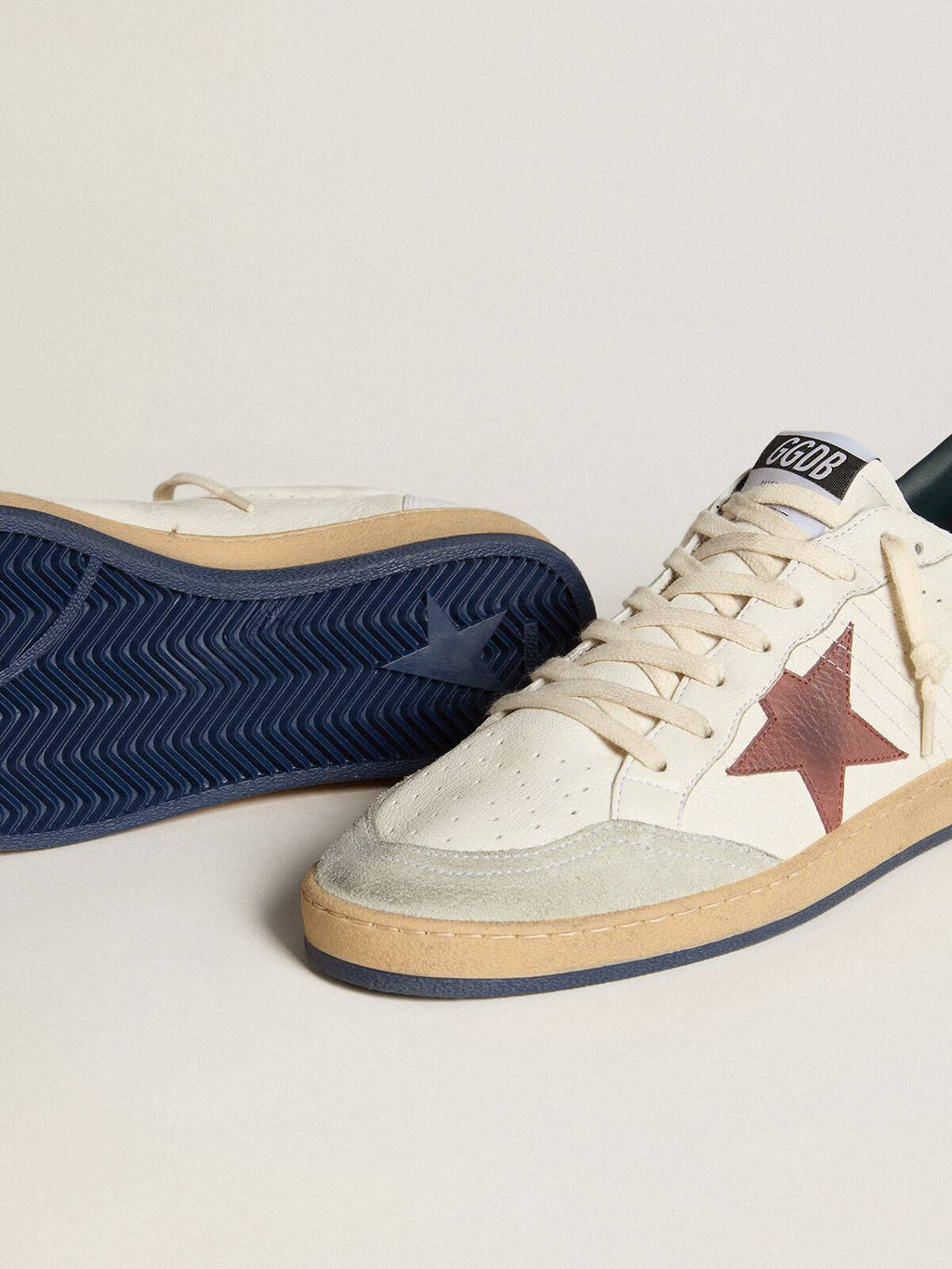 Ball Star in nappa with brown nubuck star and nappa heel tab