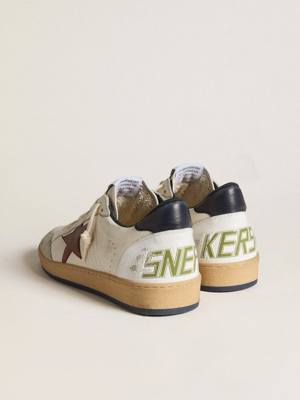 Ball Star in nappa with brown nubuck star and nappa heel tab