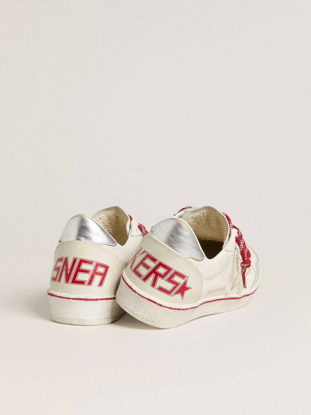 Men’s Ball Star LTD CNY in white leather with a lived-in effect