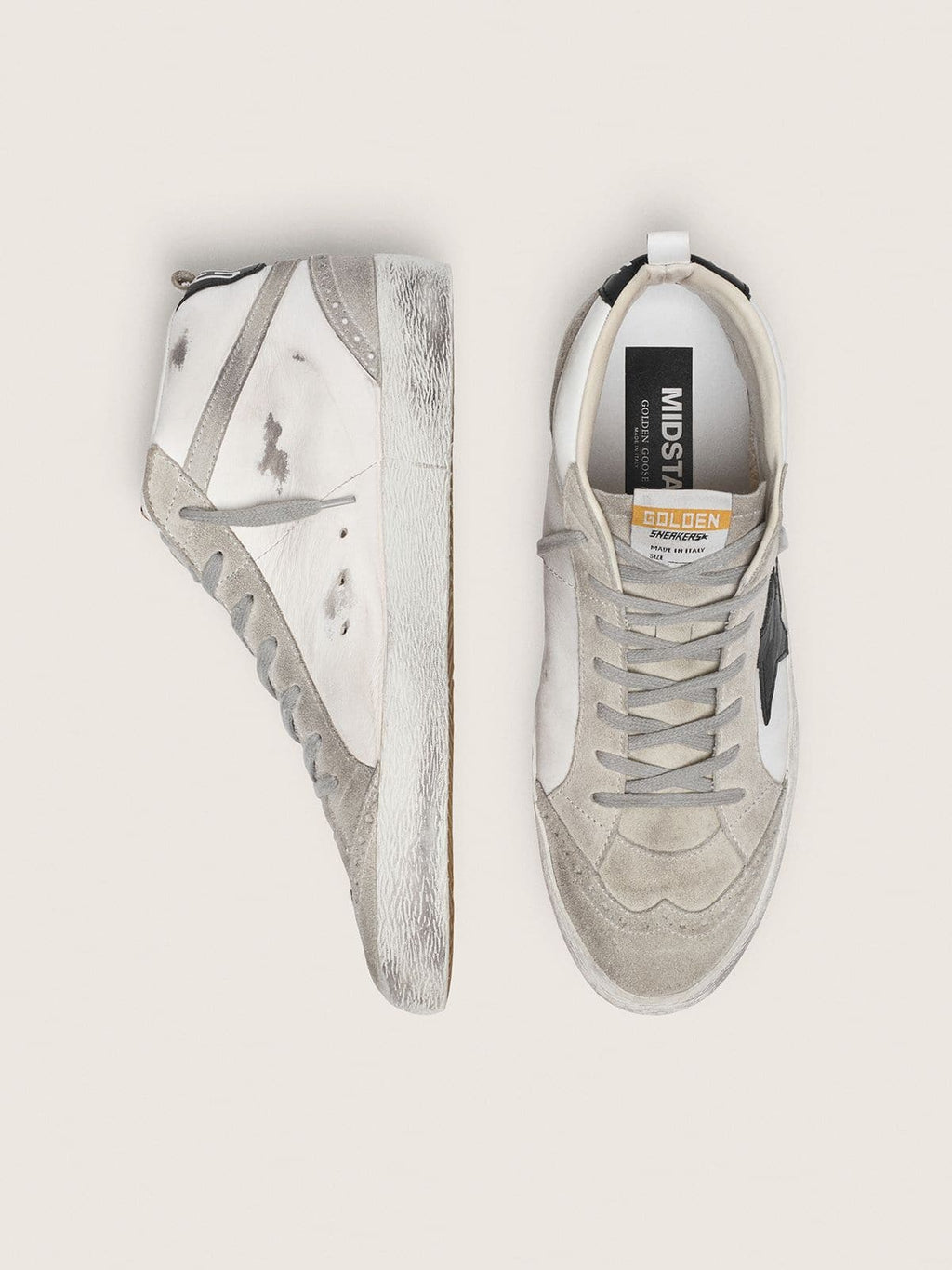 Men's Mid Star white with black star
