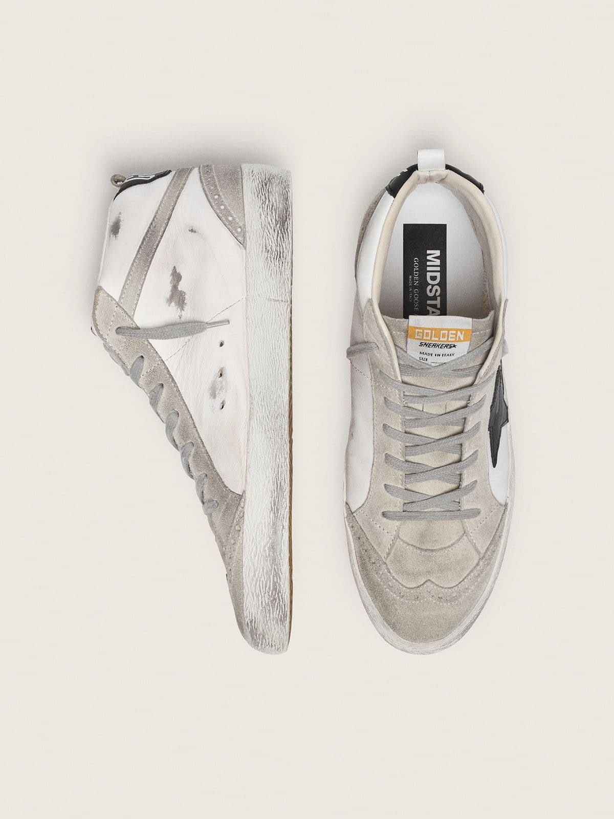 Men's Mid Star white with black star