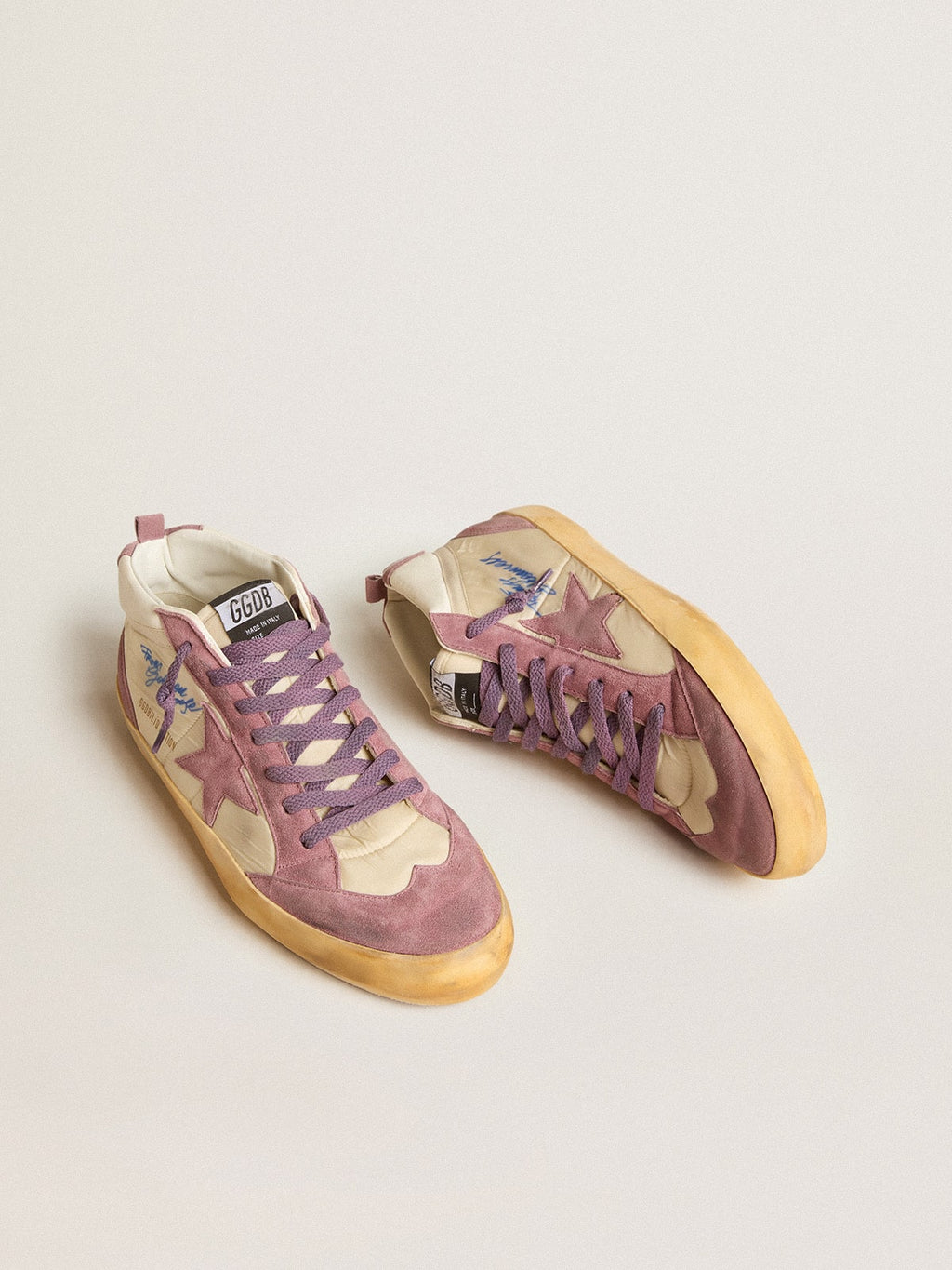 Men’s Mid Star LAB in nylon and nappa with mauve suede star