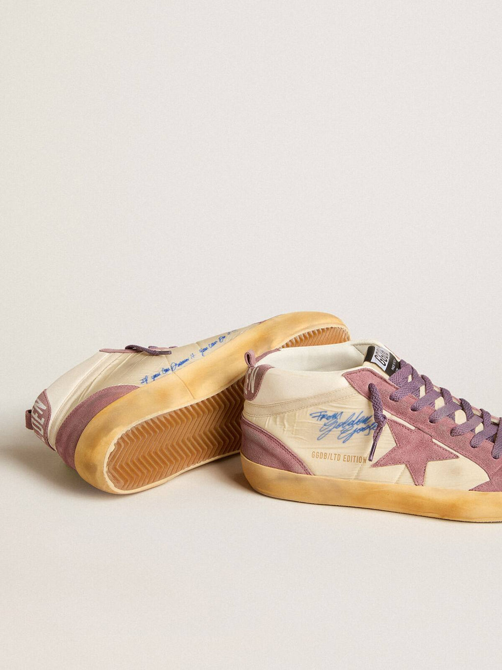 Men’s Mid Star LAB in nylon and nappa with mauve suede star