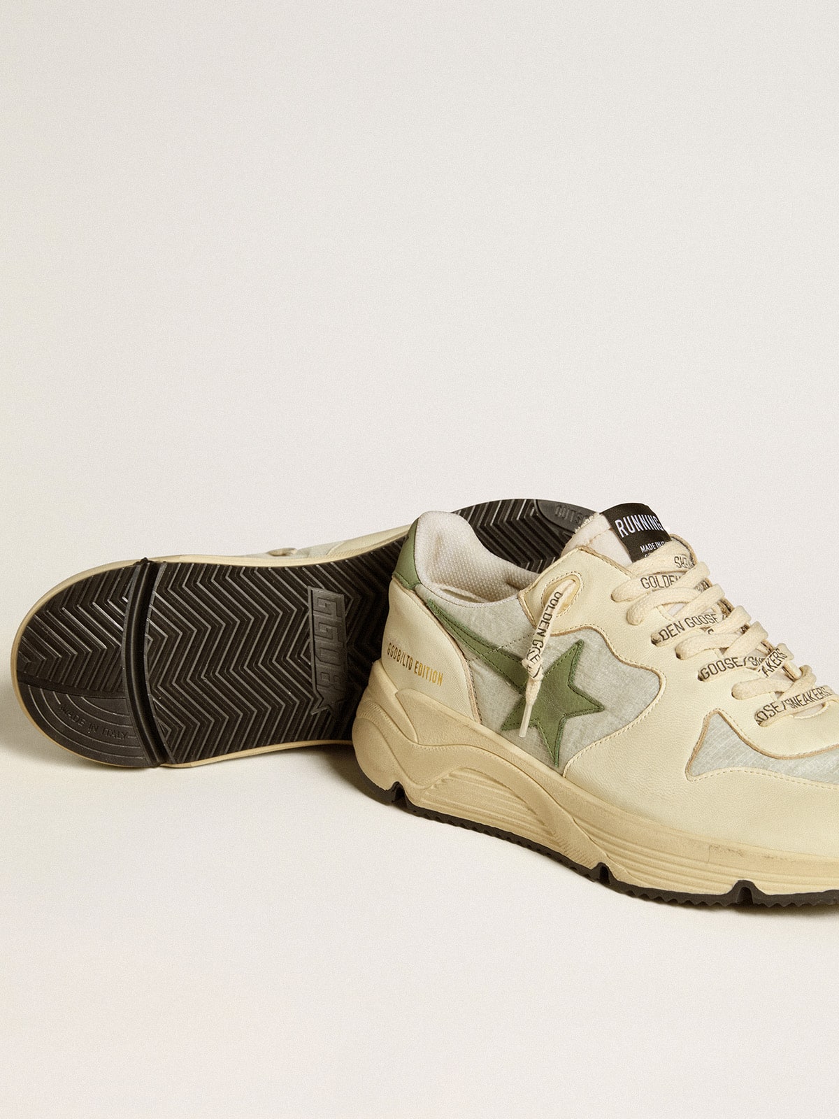 Men’s Running Sole LTD in nylon and nappa with nubuck star and heel tab