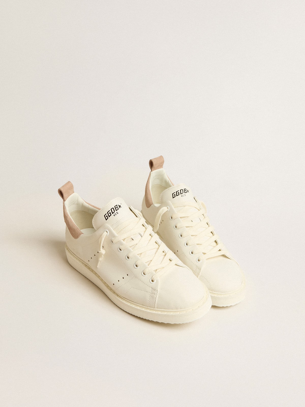 Men's Starter in white leather with light brown nubuck heel tab