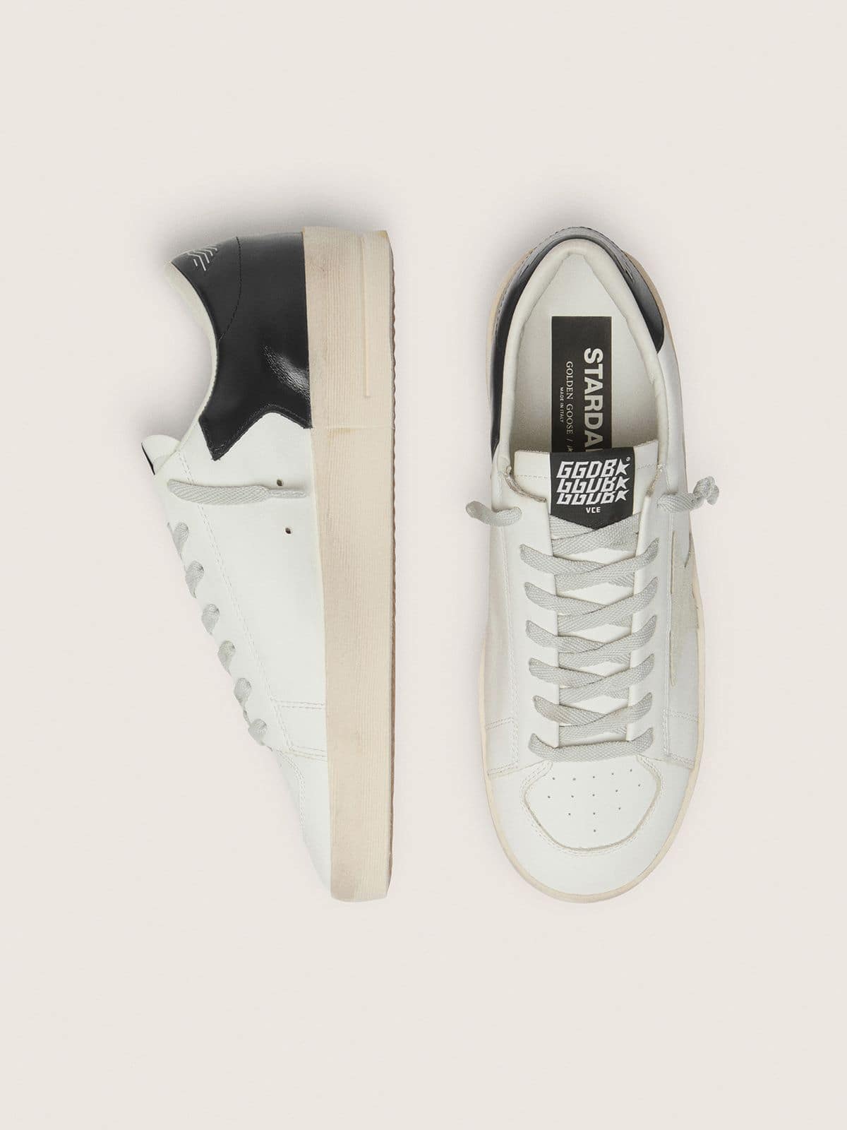Men's Stardan with star in ice-gray suede and blu-navy heel tab