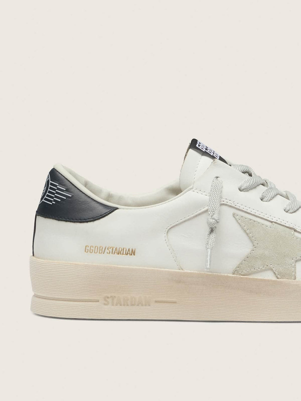 Men's Stardan with star in ice-gray suede and blu-navy heel tab