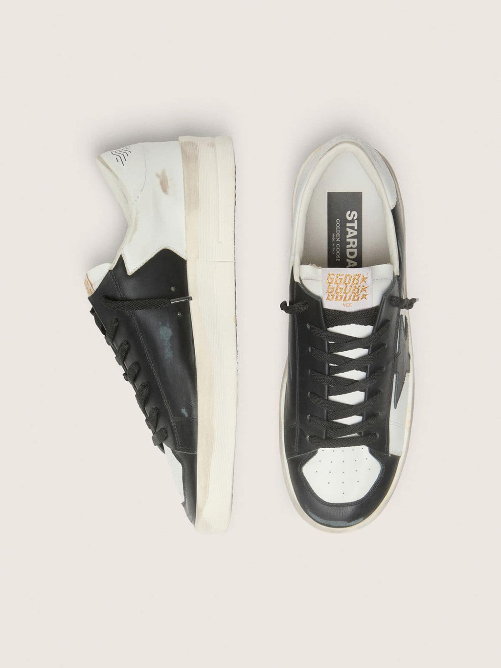 Men's Stardan in white and black leather