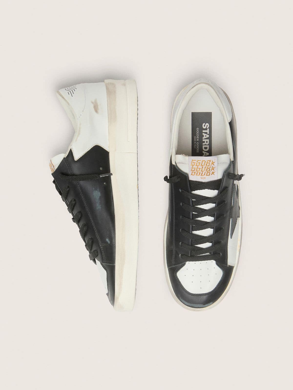 Men's Stardan in white and black leather