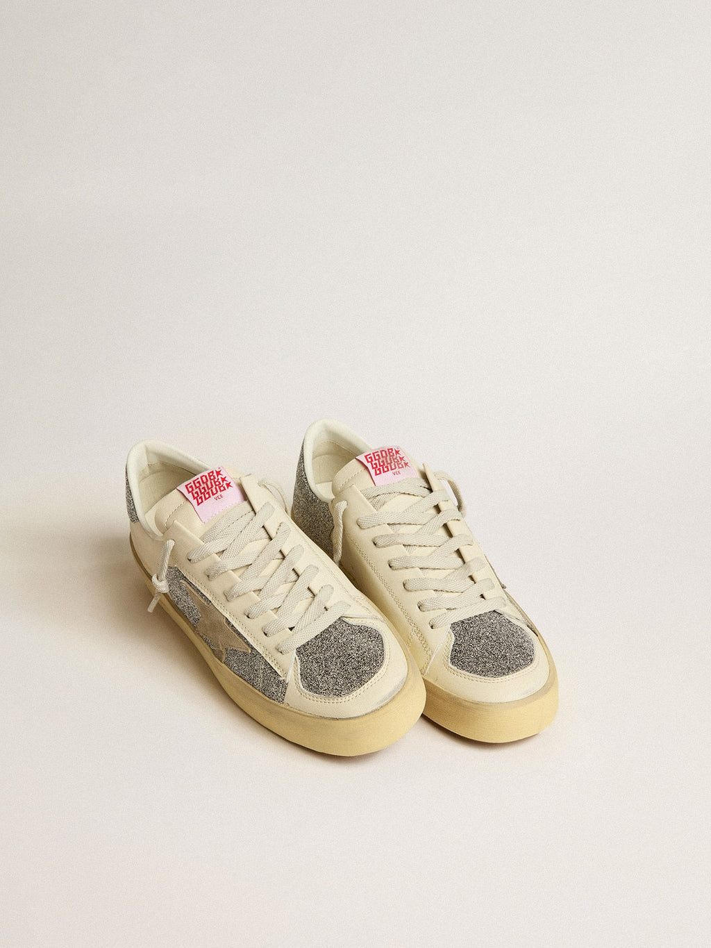 Men's Stardan in suede with sand star and Swarovski crystal inserts