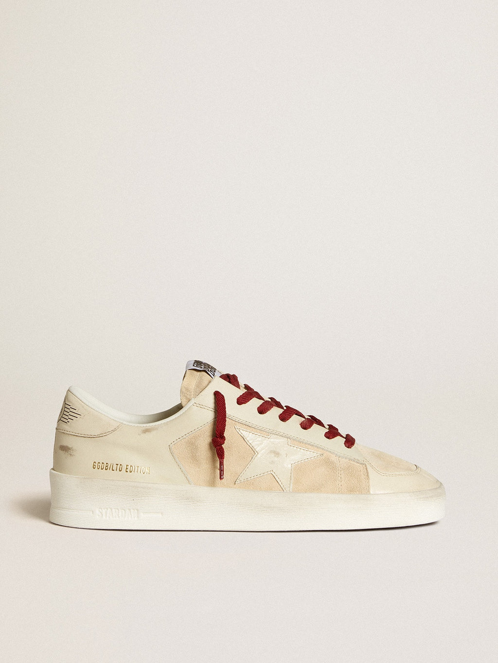 Men’s Stardan LTD in suede with patent white leather star and heel tab