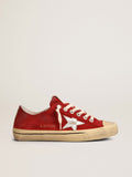 Men's V-Star LTD in dark red suede with silver star and heel tab