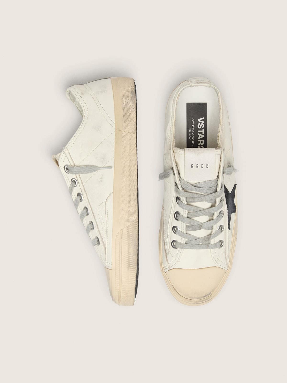 V-Star in nappa leather with black nubuck leather star