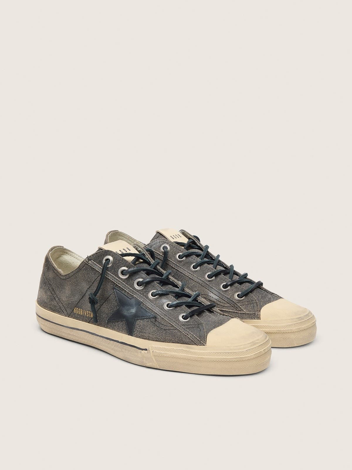 Men’s V-Star in black suede with black leather star