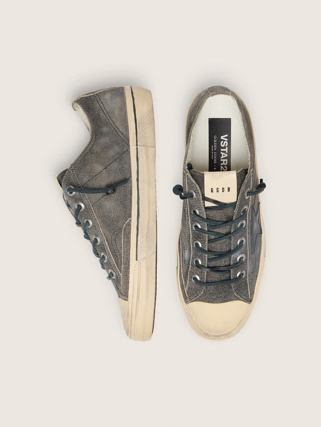 Men’s V-Star in black suede with black leather star
