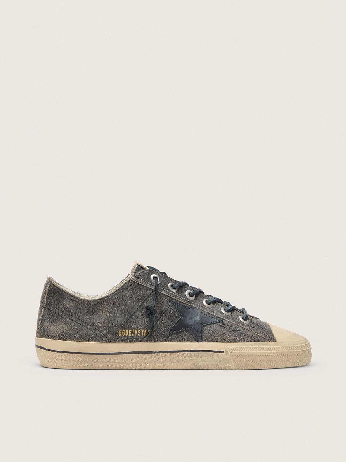 Men’s V-Star in black suede with black leather star
