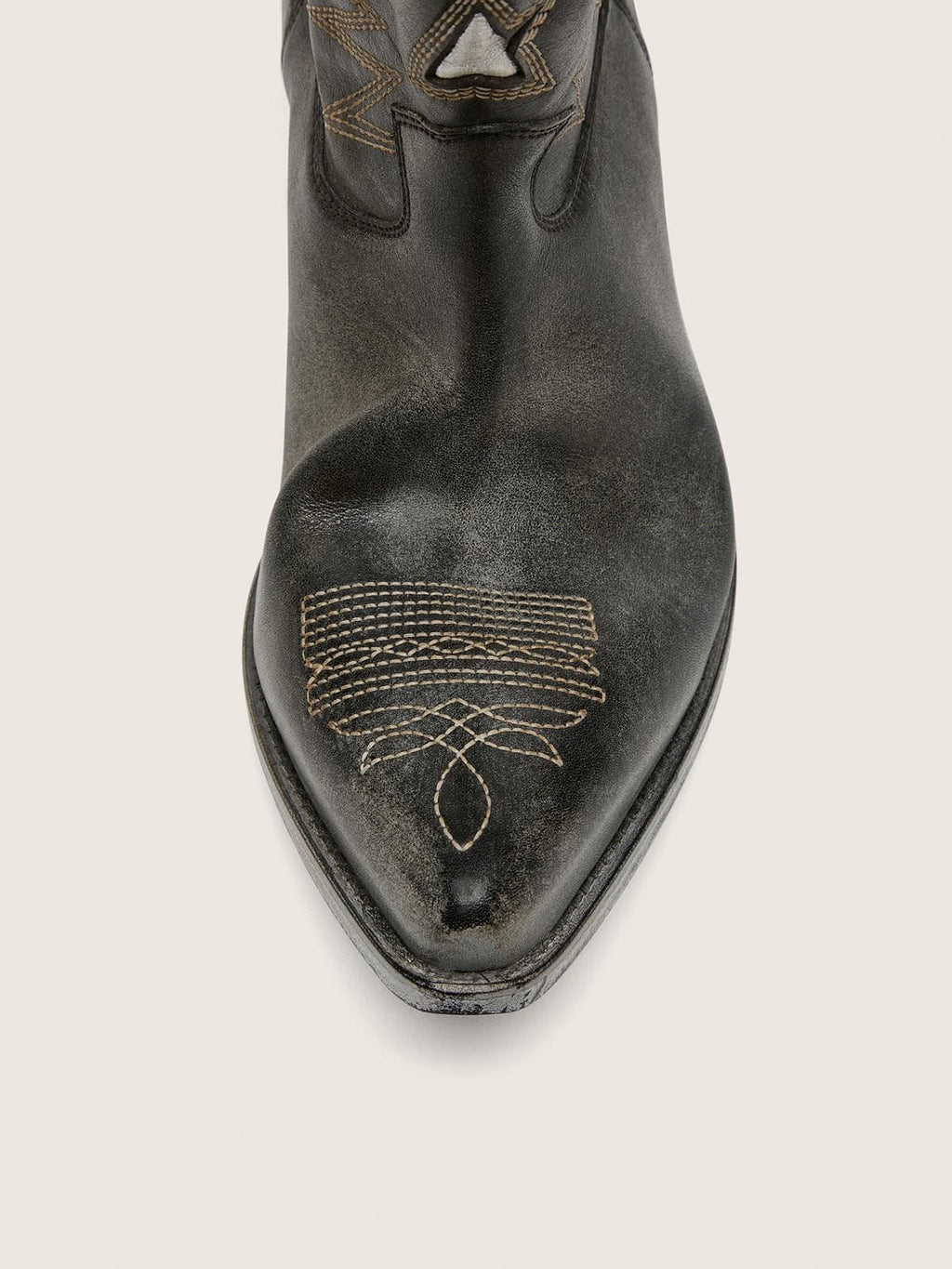 Men's low Wish Star boots in black leather with silver star