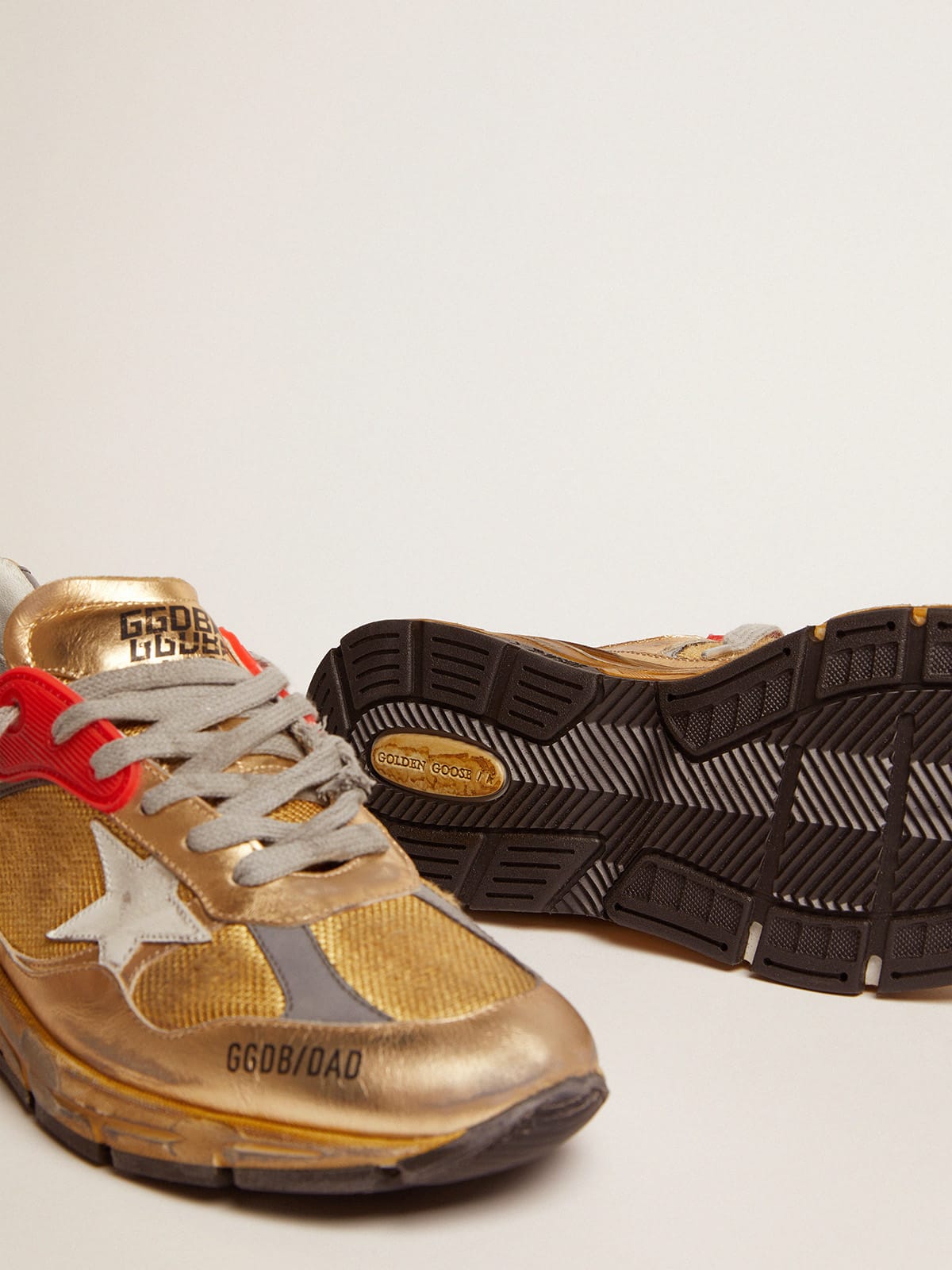 Men's Dad-Star gold with distressed finish