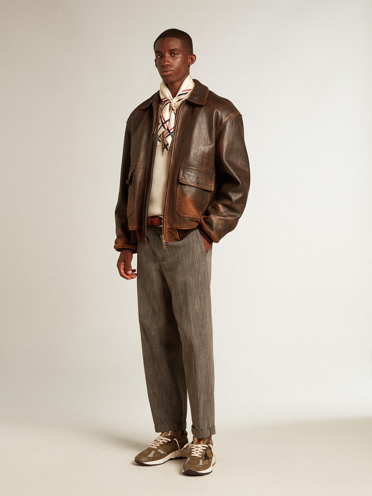 Men’s Dad-Star in suede and mesh with black leather star and heel tab