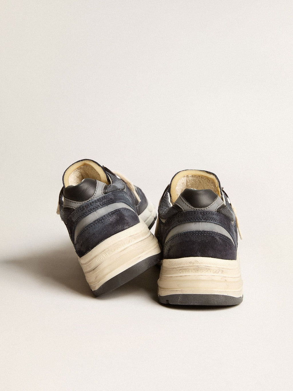 Men's Dad-Star in dark blue mesh and suede with black star