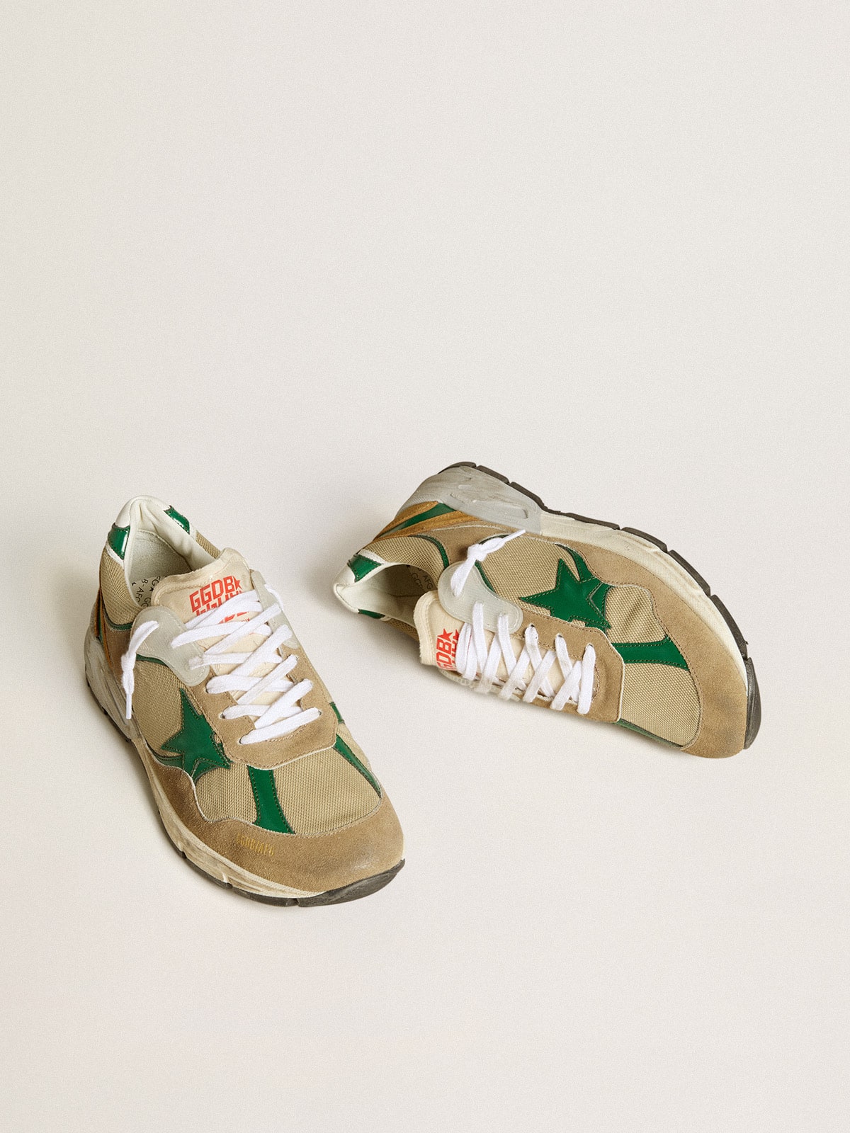 Men’s Dad-Star LAB in nylon with green leather star and suede inserts