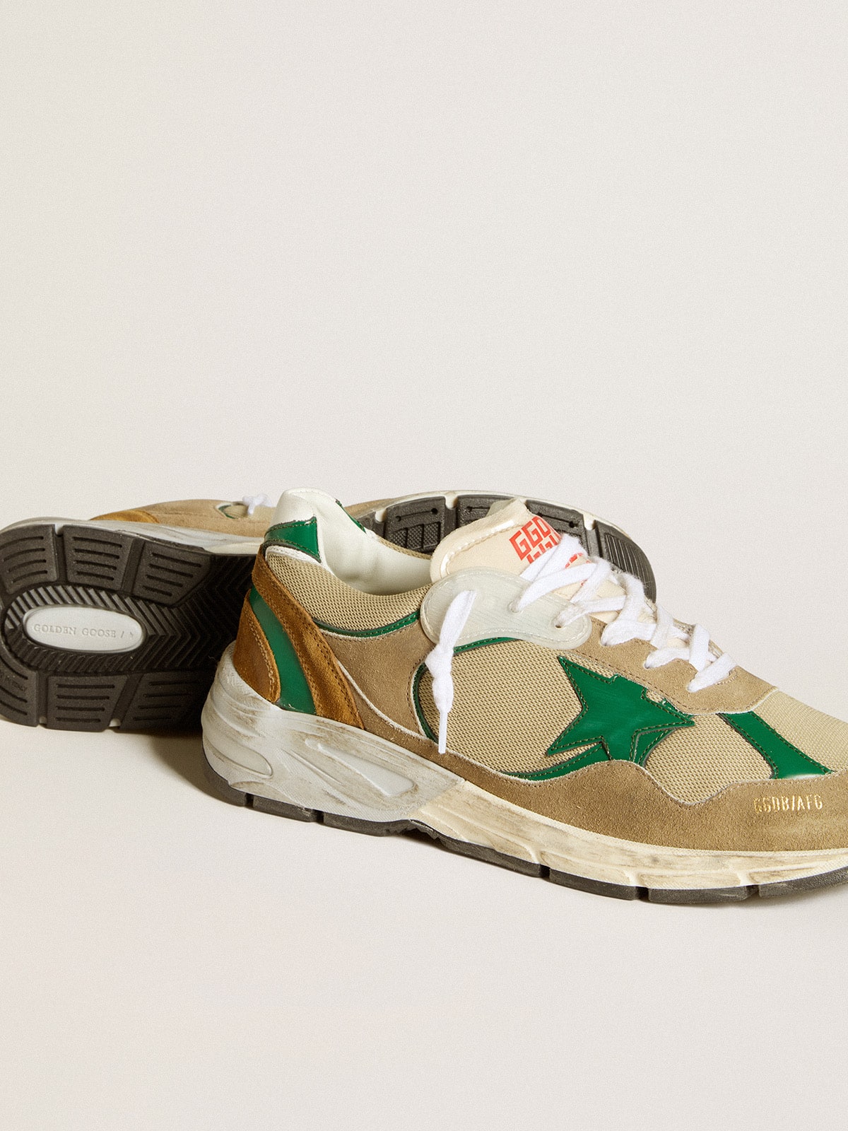 Men’s Dad-Star LAB in nylon with green leather star and suede inserts