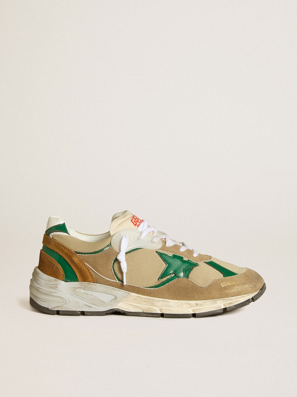 Men’s Dad-Star LAB in nylon with green leather star and suede inserts