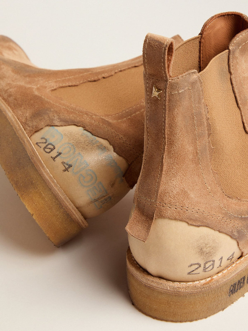 John Chelsea boots in caramel-colored suede
