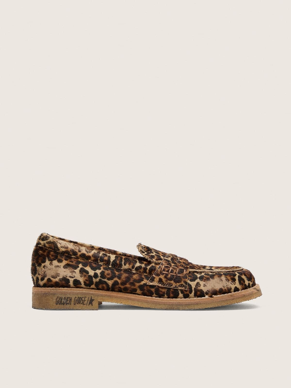 Men's Jerry loafers in leopard-print pony skin