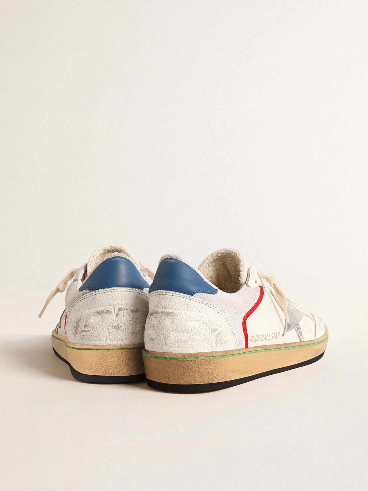 Ball Star in nappa and mesh with silver metallic leather star