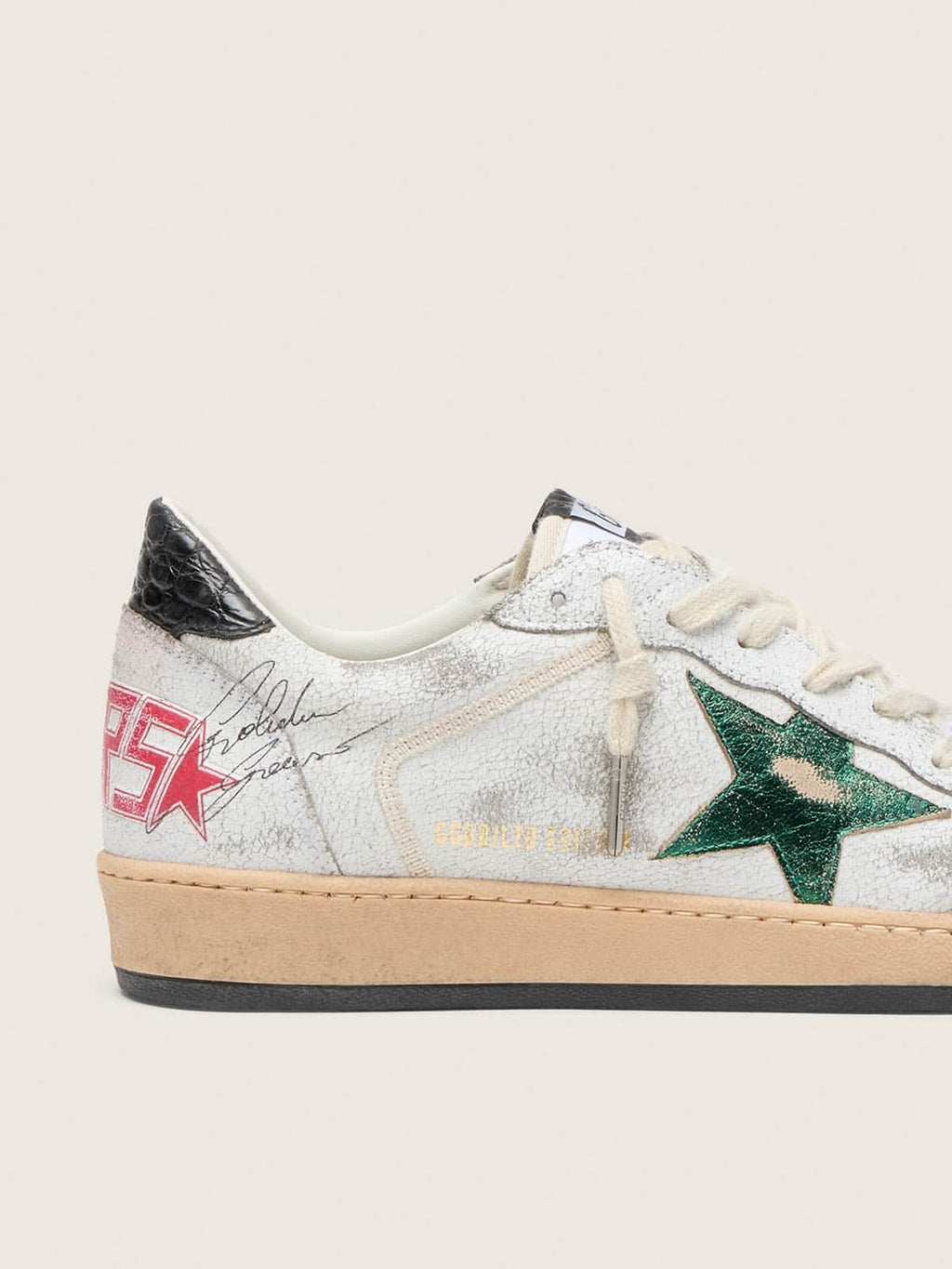 Men's Ball Star with metallic leather star and gray leather heel tab