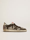 Men's Ball Star in elephant-print leather with black leather star